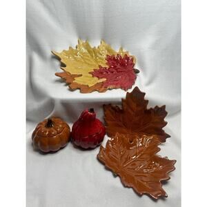 Chris Madden Harvest Fall Autumn Leaves Serveware